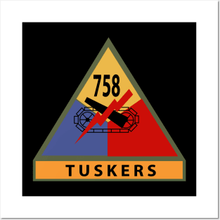 758th Tank Battalion SSI w Name Tape Posters and Art